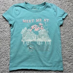 Vineyard Vines Shirt Girls Medium Crewneck Tee Meet Me At The Pier Casual Whale